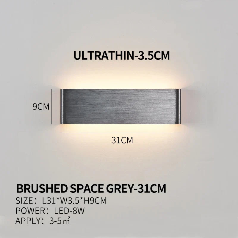 APHRODITE Ultra-Thin Aluminum LED Wall Lamp, Acrylic Shade