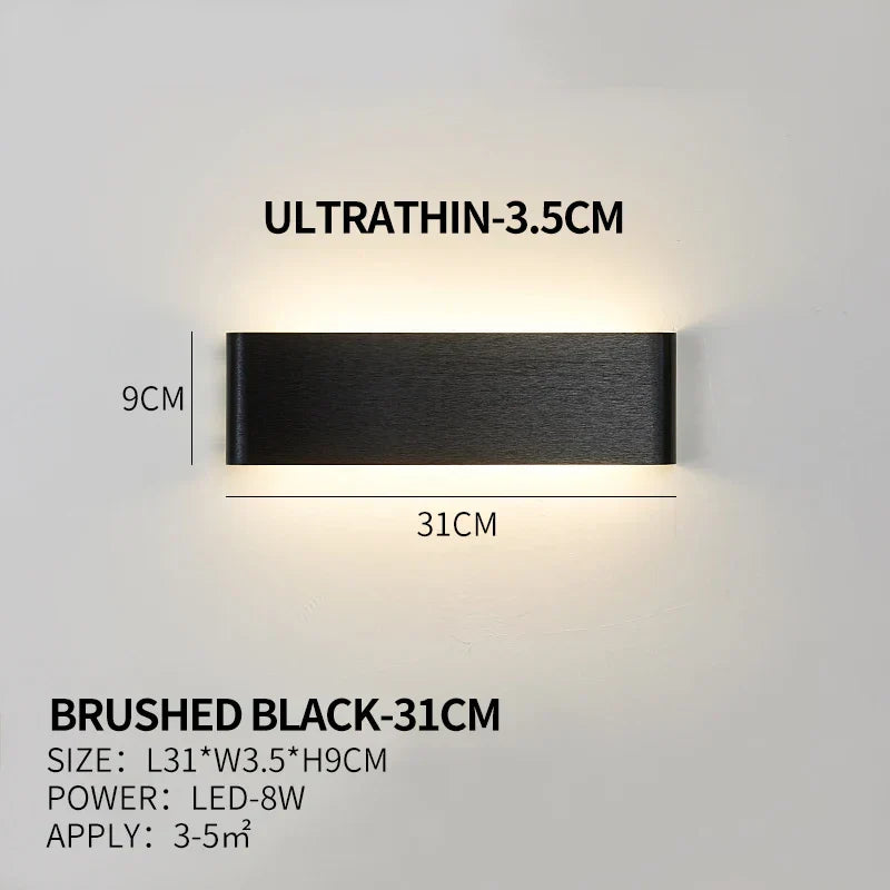 APHRODITE Ultra-Thin Aluminum LED Wall Lamp, Acrylic Shade
