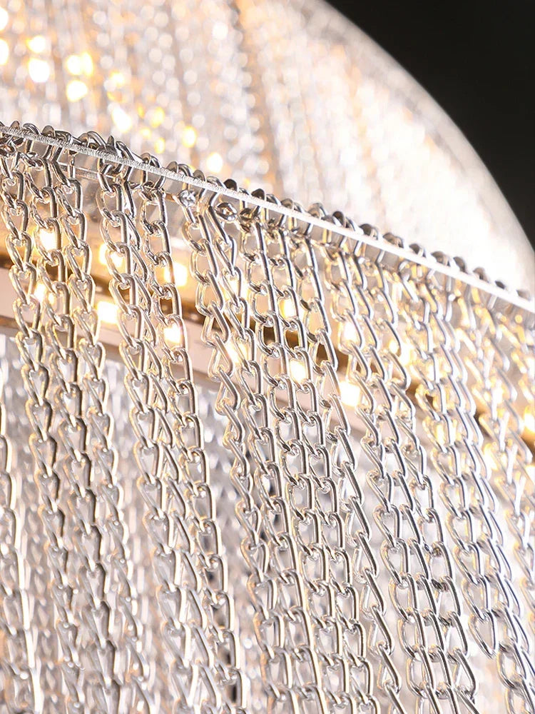 AstraLuxe Crystal Tassel Spiral — Ceiling Chandelier