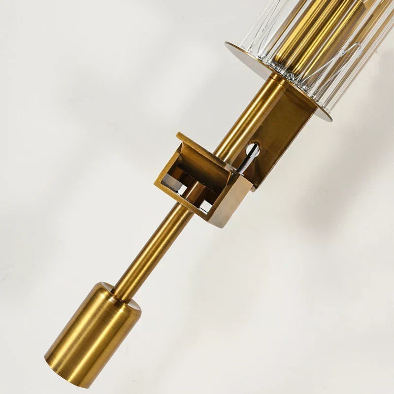 Aurelo Wall Lamp – Edison Ribbed Glass Cylinders, Copper Finish Base