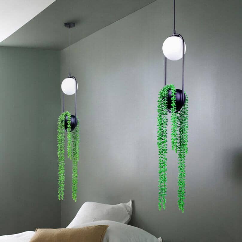 VerdiGlow Wall Planter Lamp — Built-In Planter Shelf, Warm LED Glow