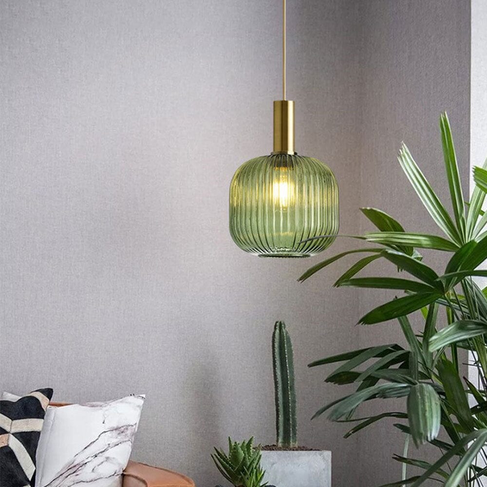 Rosalie Fluted Glass Pendant Lights — Warm Nordic Glow Design