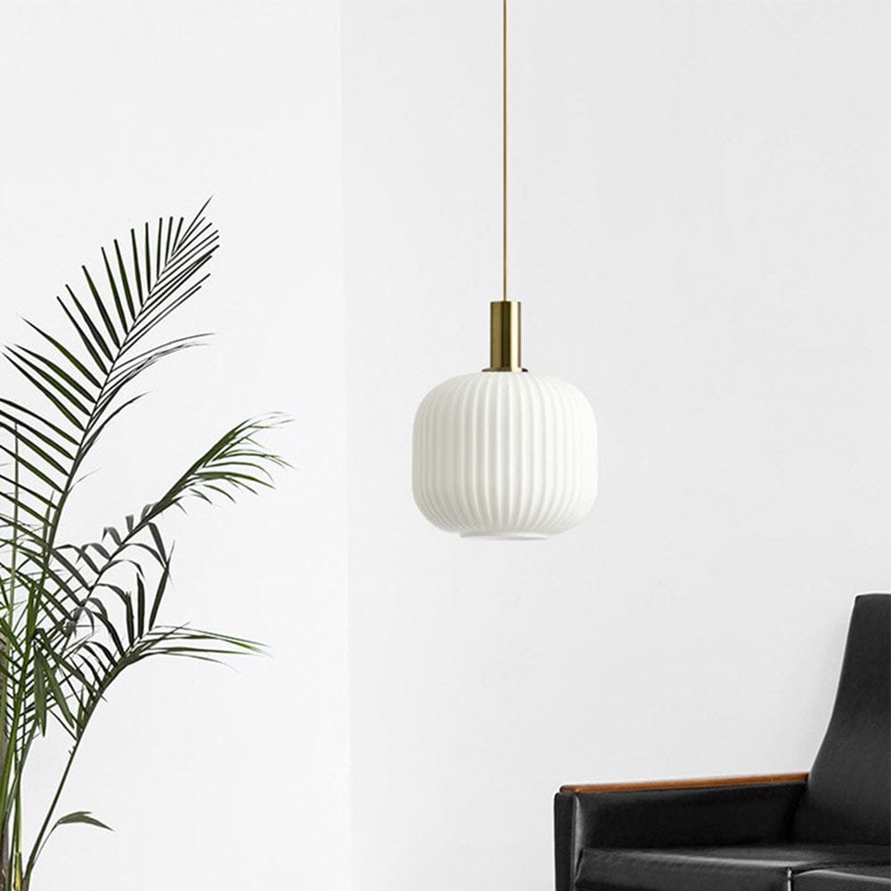 Rosalie Fluted Glass Pendant Lights — Warm Nordic Glow Design