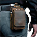 Leather Hip Bag — Phone Pocket, Adjustable Strap
