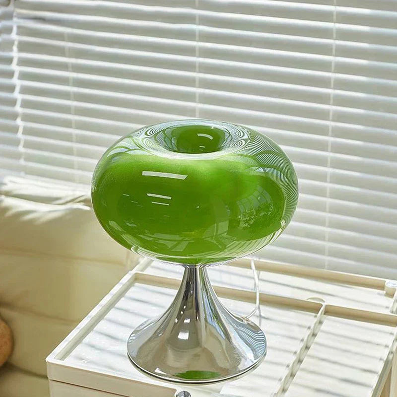 OrchardGlow Apple Shaped Glass Table Lamp — Vintage Charm Lighting