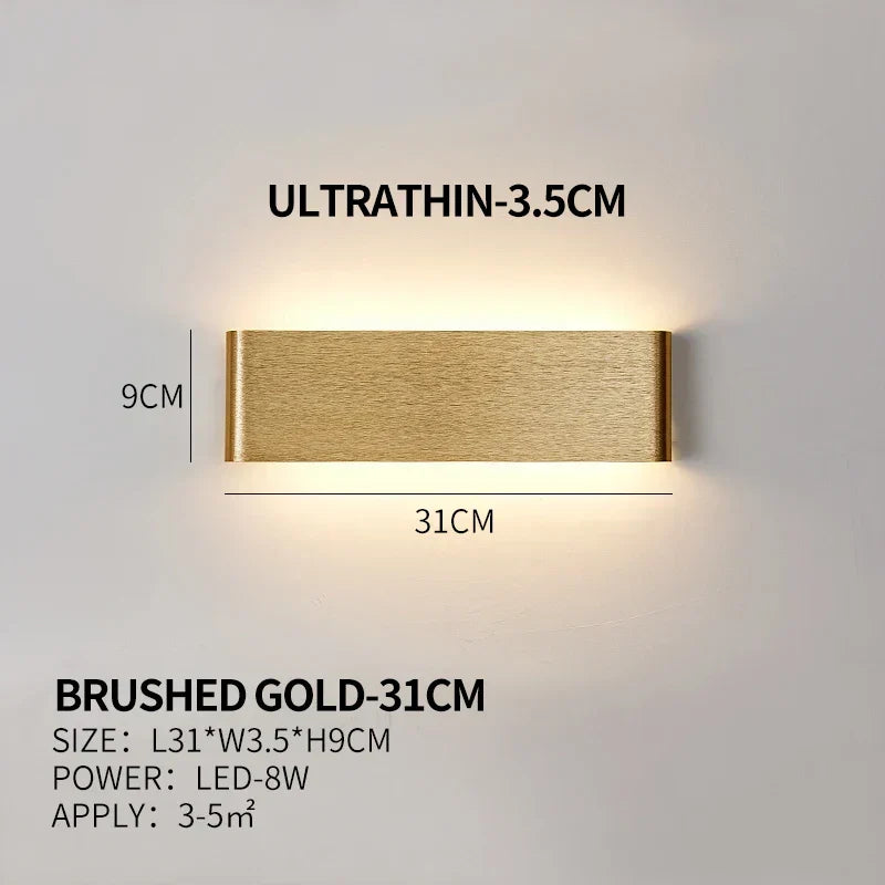 APHRODITE Ultra-Thin Aluminum LED Wall Lamp, Acrylic Shade
