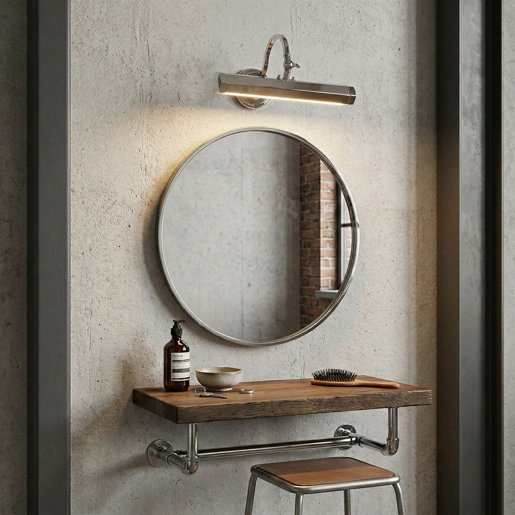 Verstelbare schilderijlamp van ijzer — G9, chroom, zwart of koper