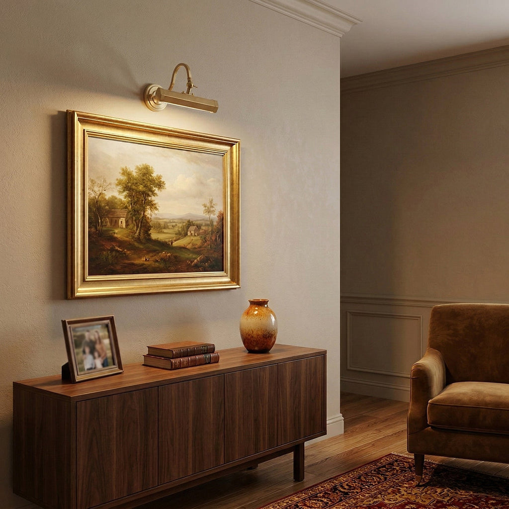 Verstelbare schilderijlamp van ijzer — G9, chroom, zwart of koper