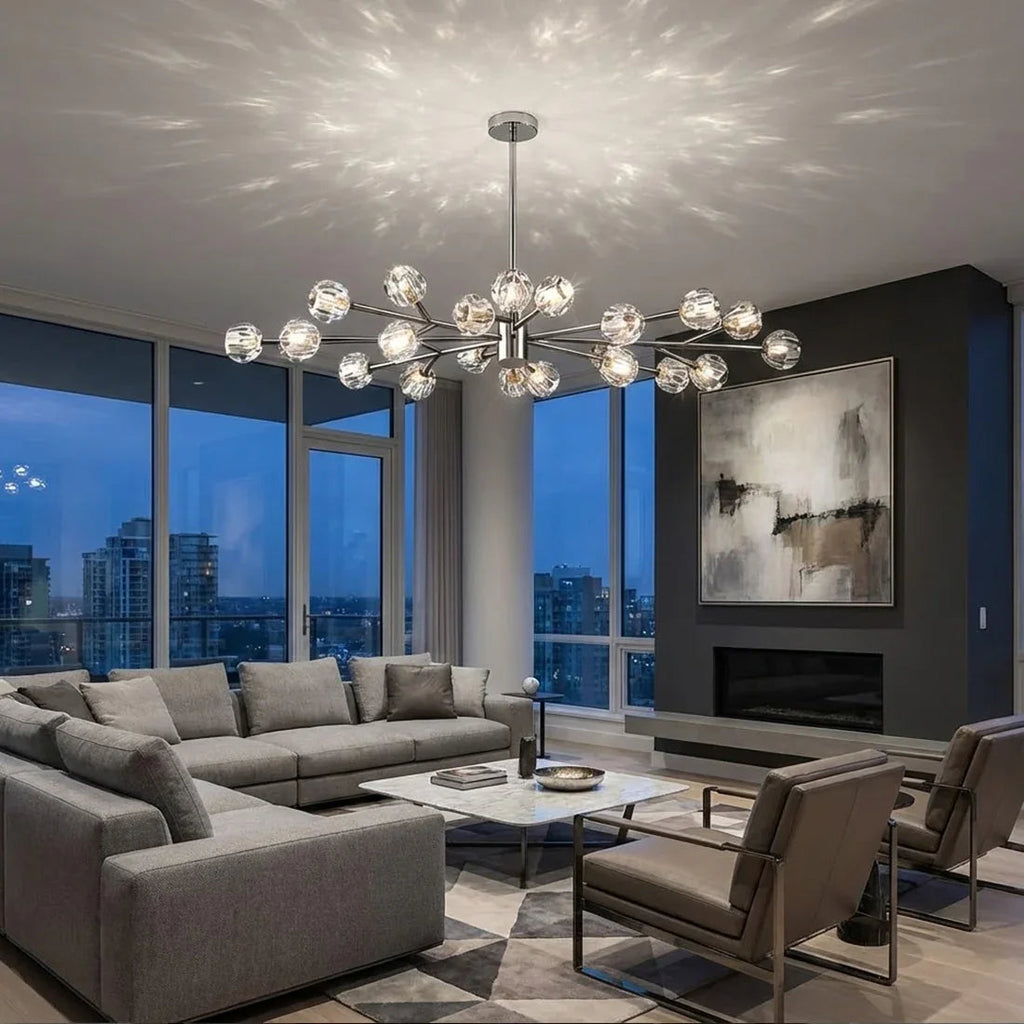 Hand-Cut Crystal Orb Branching Chandelier | wildoxy