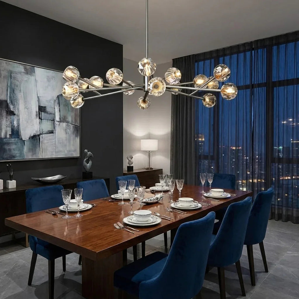 Hand-Cut Crystal Orb Branching Chandelier | wildoxy