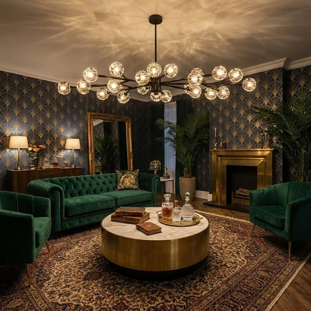 Hand-Cut Crystal Orb Branching Chandelier | wildoxy