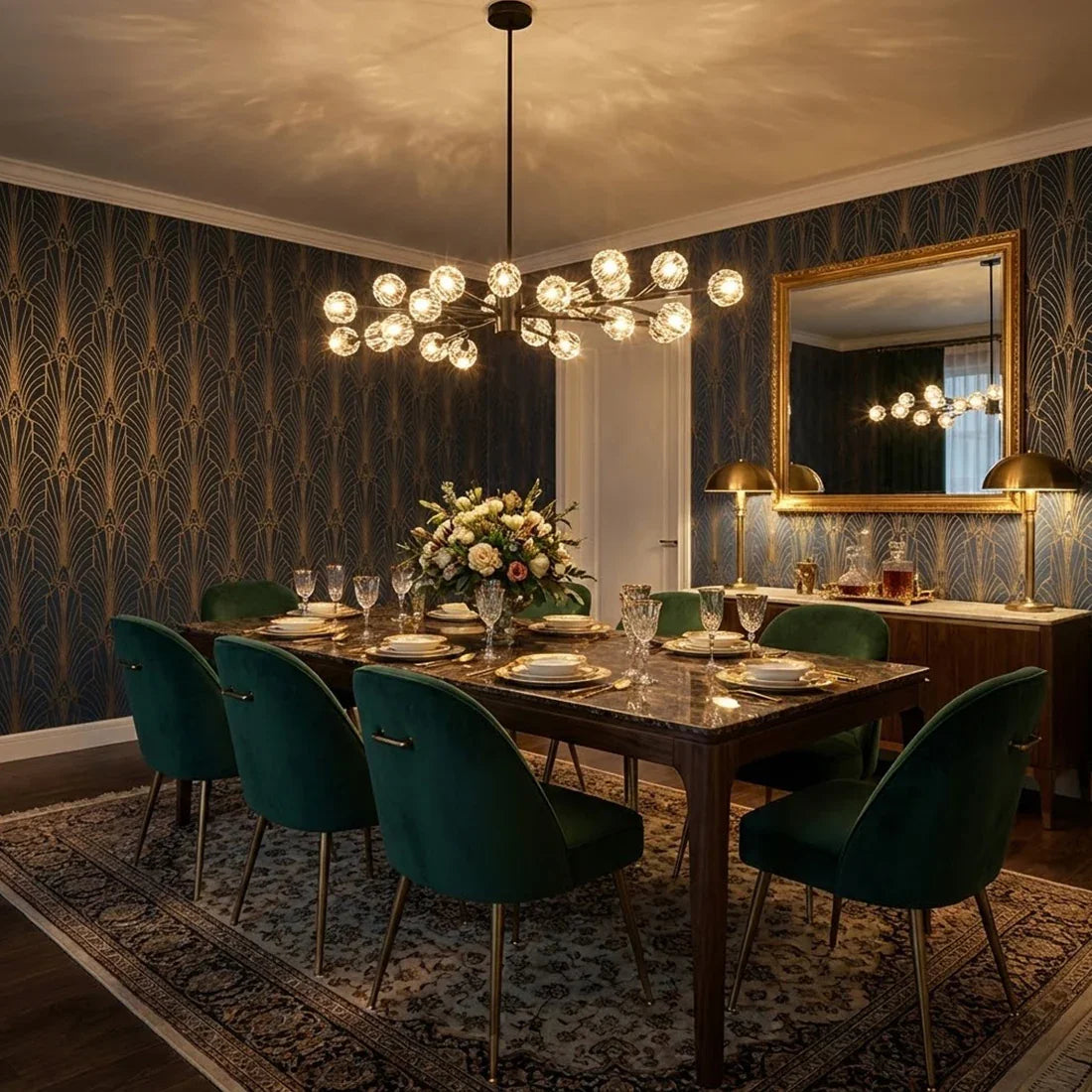 Hand-Cut Crystal Orb Branching Chandelier | wildoxy