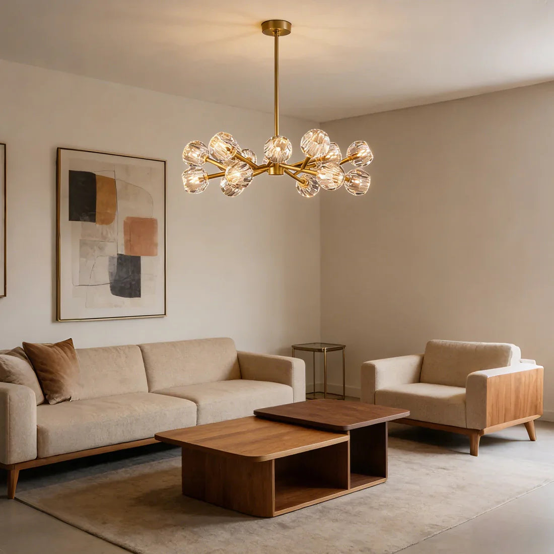 Hand-Cut Crystal Orb Branching Chandelier | wildoxy