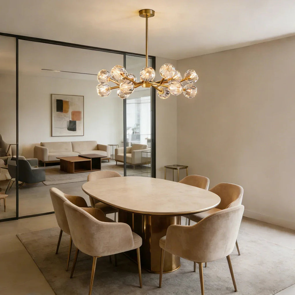 Hand-Cut Crystal Orb Branching Chandelier | wildoxy