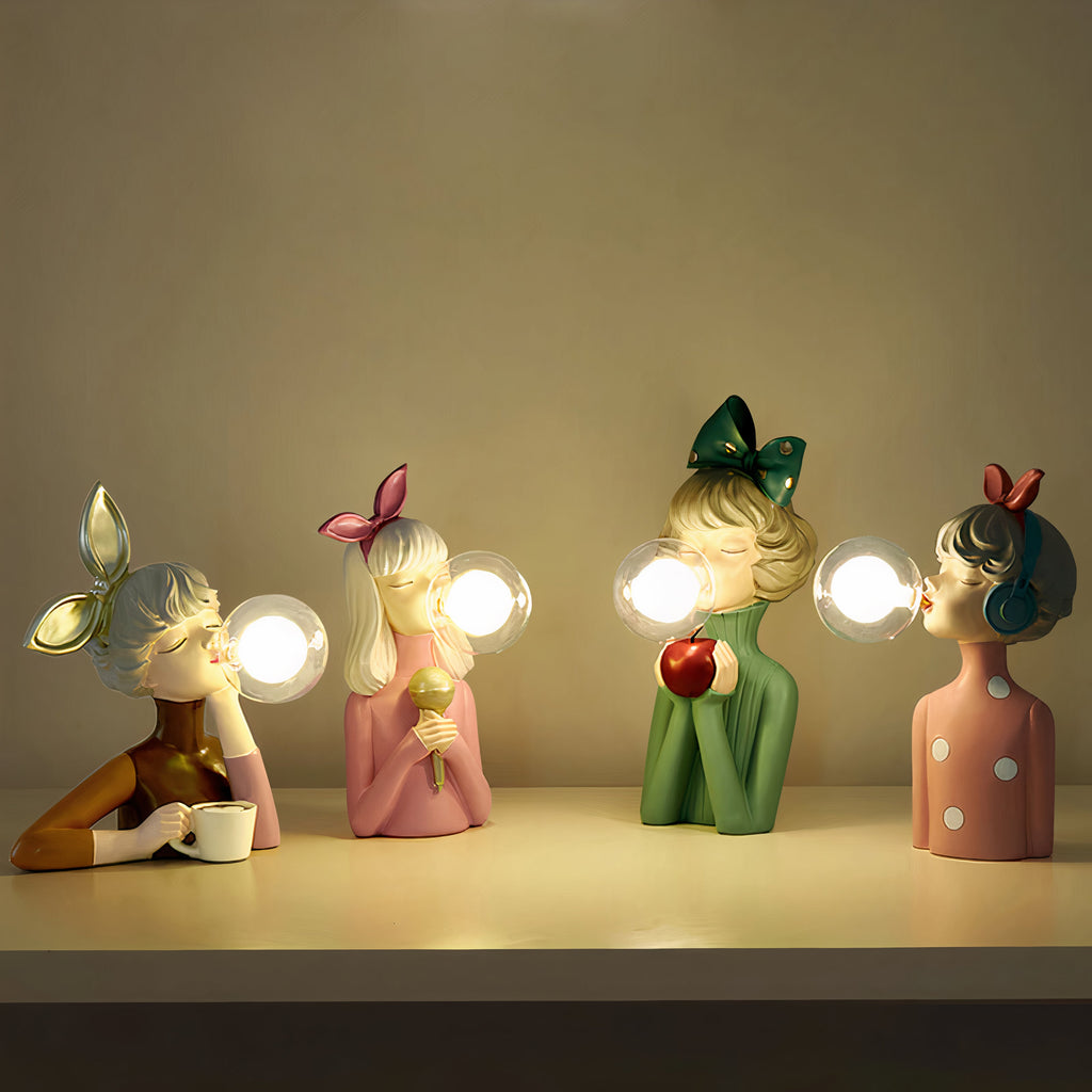 Handmade Resin Table Lamp — Warm Elegant Lighting and Sculpted Base