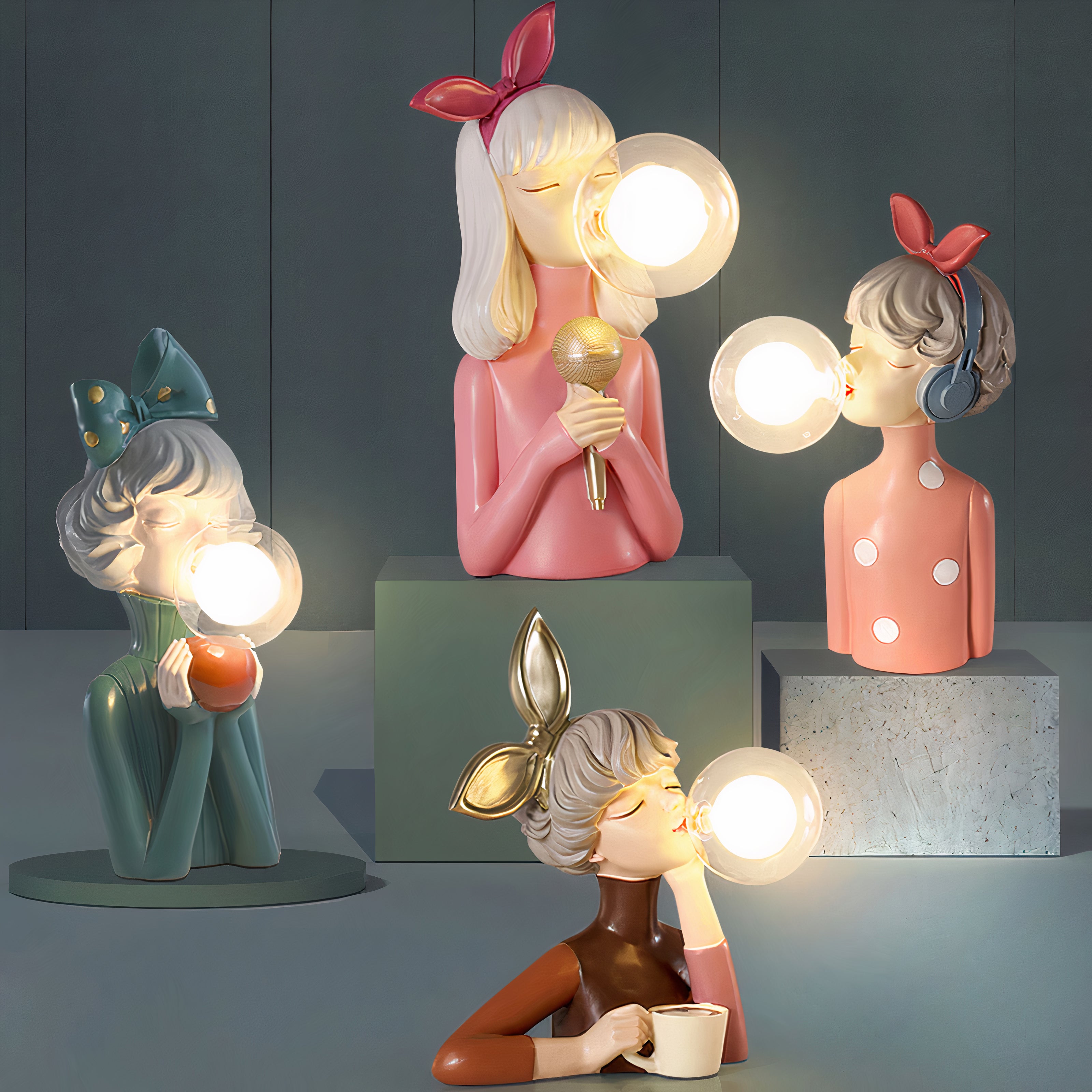 Handmade Resin Table Lamp — Warm Elegant Lighting and Sculpted Base