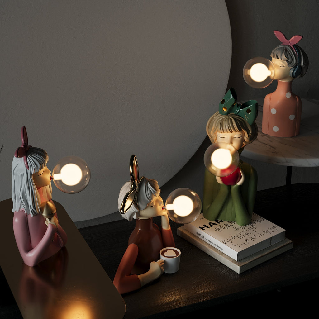 Handmade Resin Table Lamp — Warm Elegant Lighting and Sculpted Base