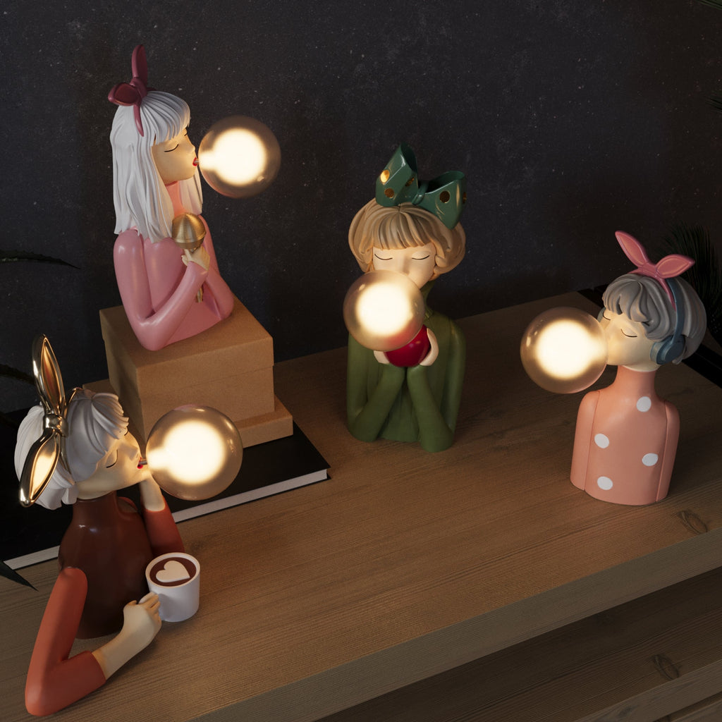Handmade Resin Table Lamp — Warm Elegant Lighting and Sculpted Base