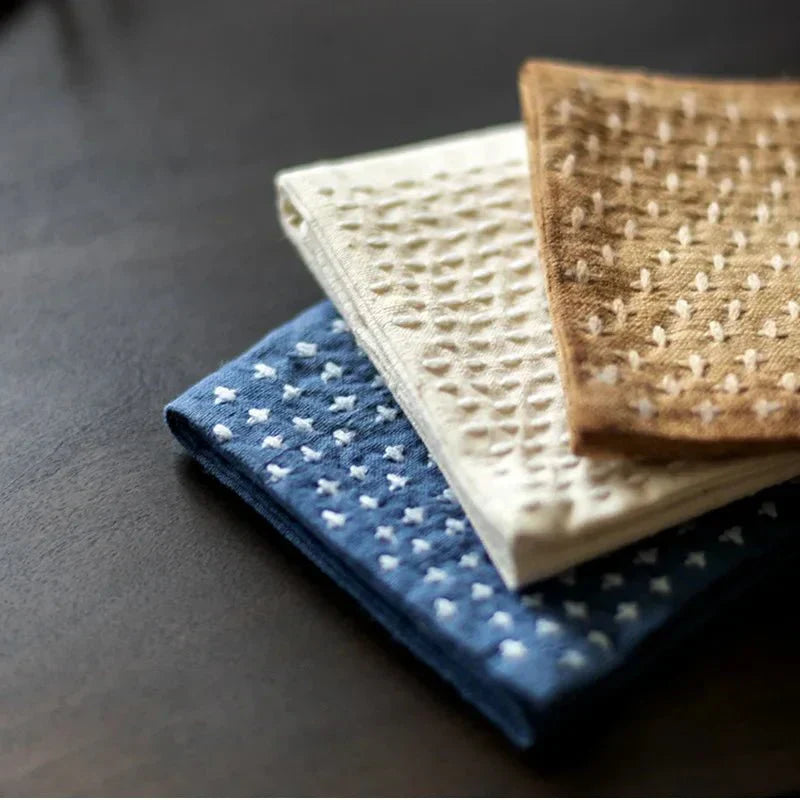 SereneWeave Handcrafted Cotton Linen Matchari Tea Cloth — 27 × 8 cm