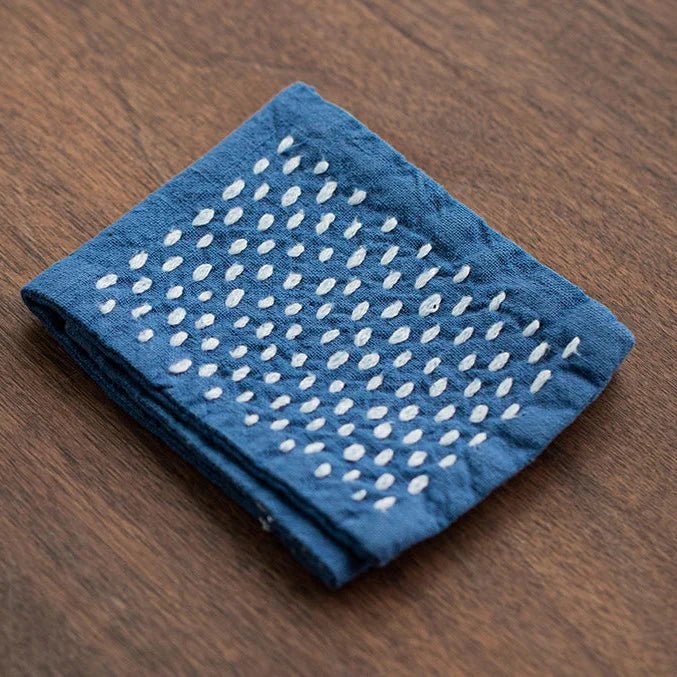SereneWeave Handcrafted Cotton Linen Matchari Tea Cloth — 27 × 8 cm