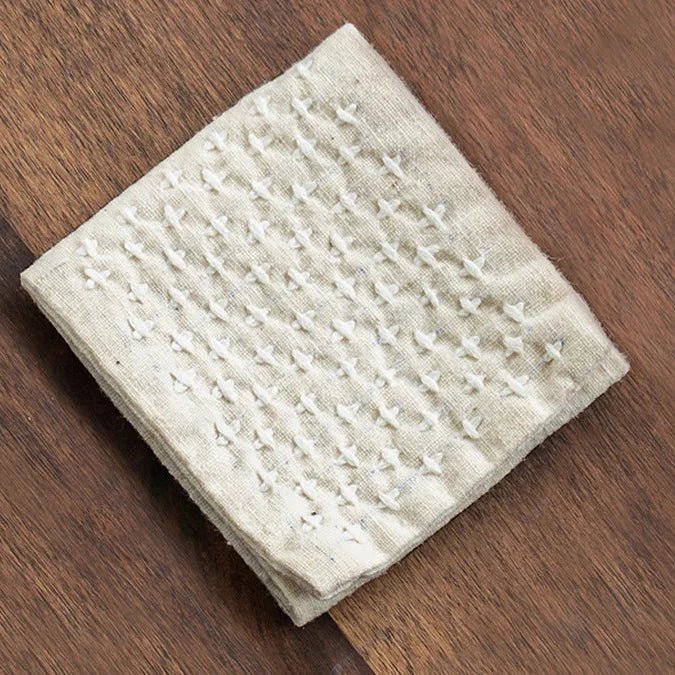 SereneWeave Handcrafted Cotton Linen Matchari Tea Cloth — 27 × 8 cm