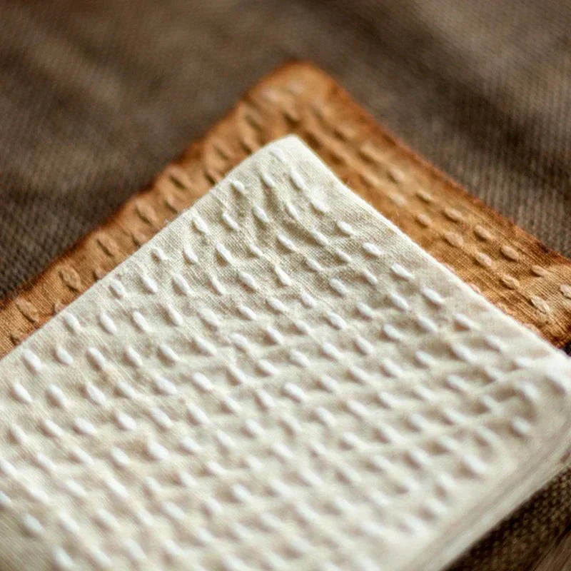 SereneWeave Handcrafted Cotton Linen Matchari Tea Cloth — 27 × 8 cm