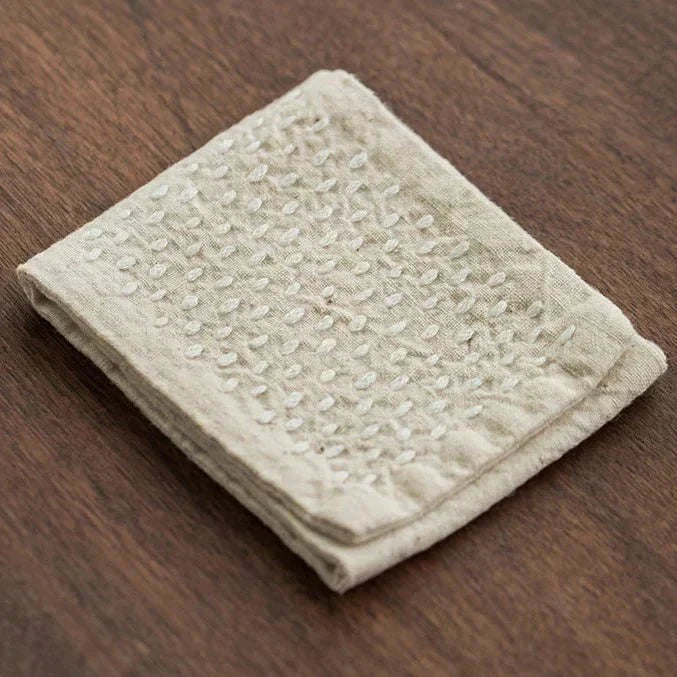 SereneWeave Handcrafted Cotton Linen Matchari Tea Cloth — 27 × 8 cm