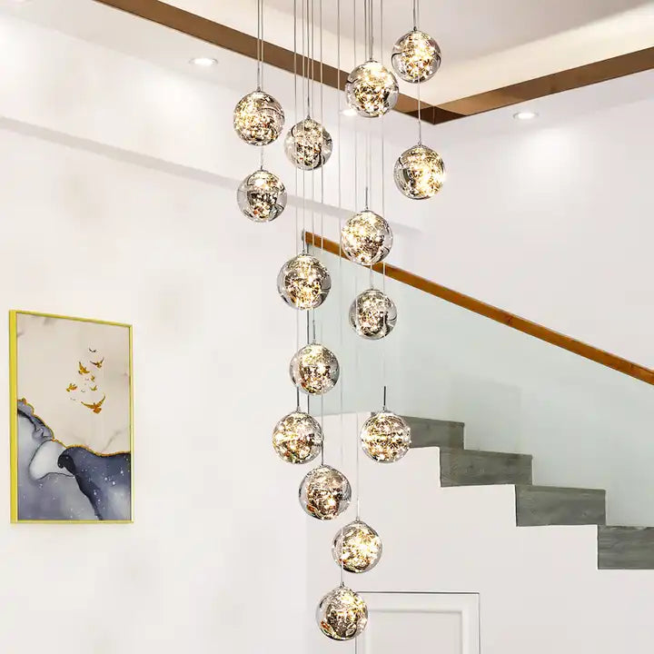 AstraLume Ceiling Chandelier — Bubble Glass LED Pendant