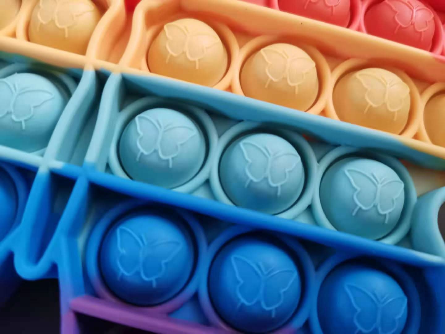 CalmWave Anti-Stress Ball — Pocket-Sized Push Pop Bubble Fidget, Rainbow