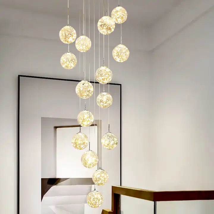AstraLume Ceiling Chandelier — Bubble Glass LED Pendant
