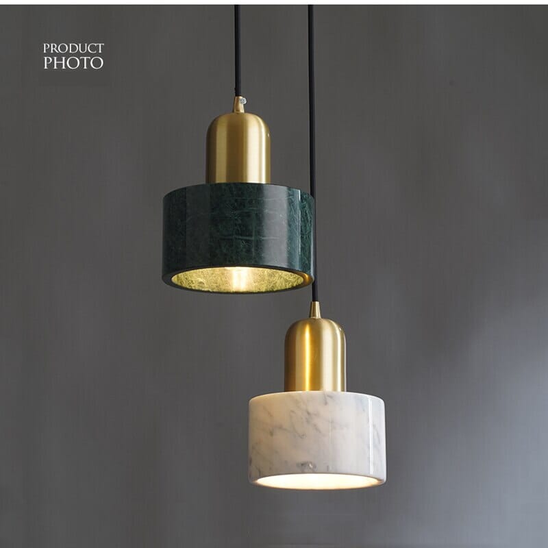 NovaMarble Collection Caelara Pendant Lamp — Natural Marble Texture