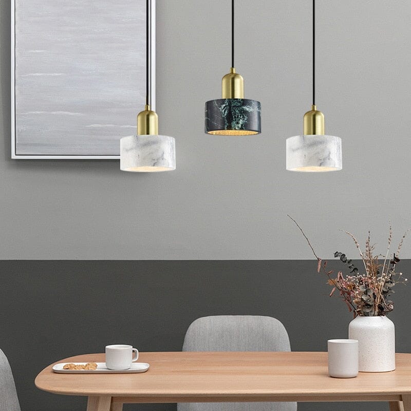 NovaMarble Collection Caelara Pendant Lamp — Natural Marble Texture