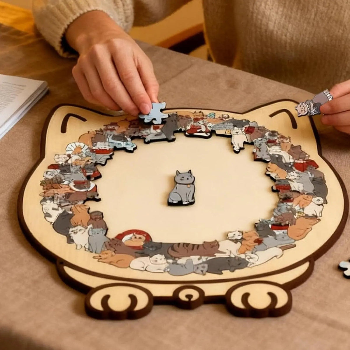 Holz-Katzenpuzzle, 135 Teile – Dekoratives Puzzle