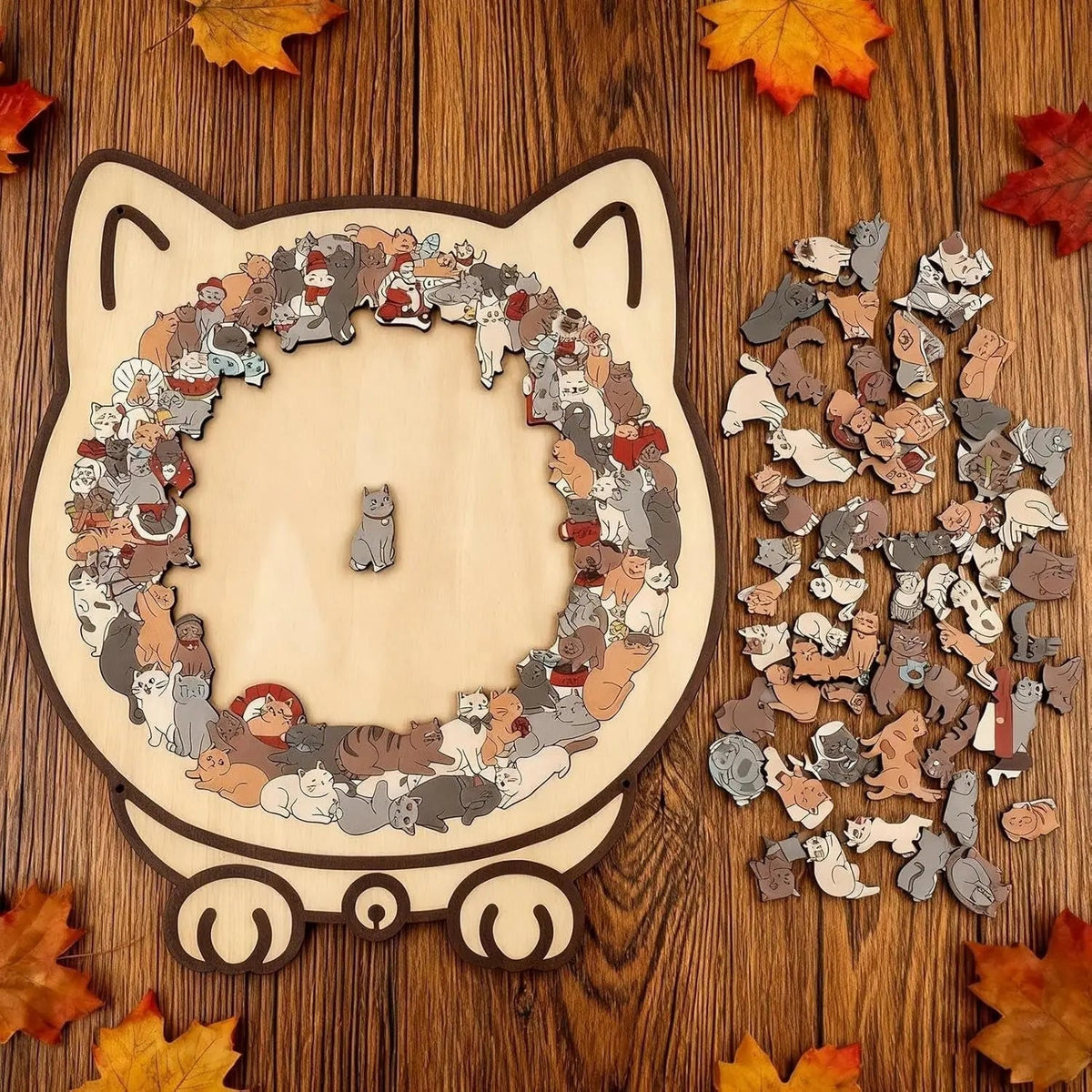Holz-Katzenpuzzle, 135 Teile – Dekoratives Puzzle