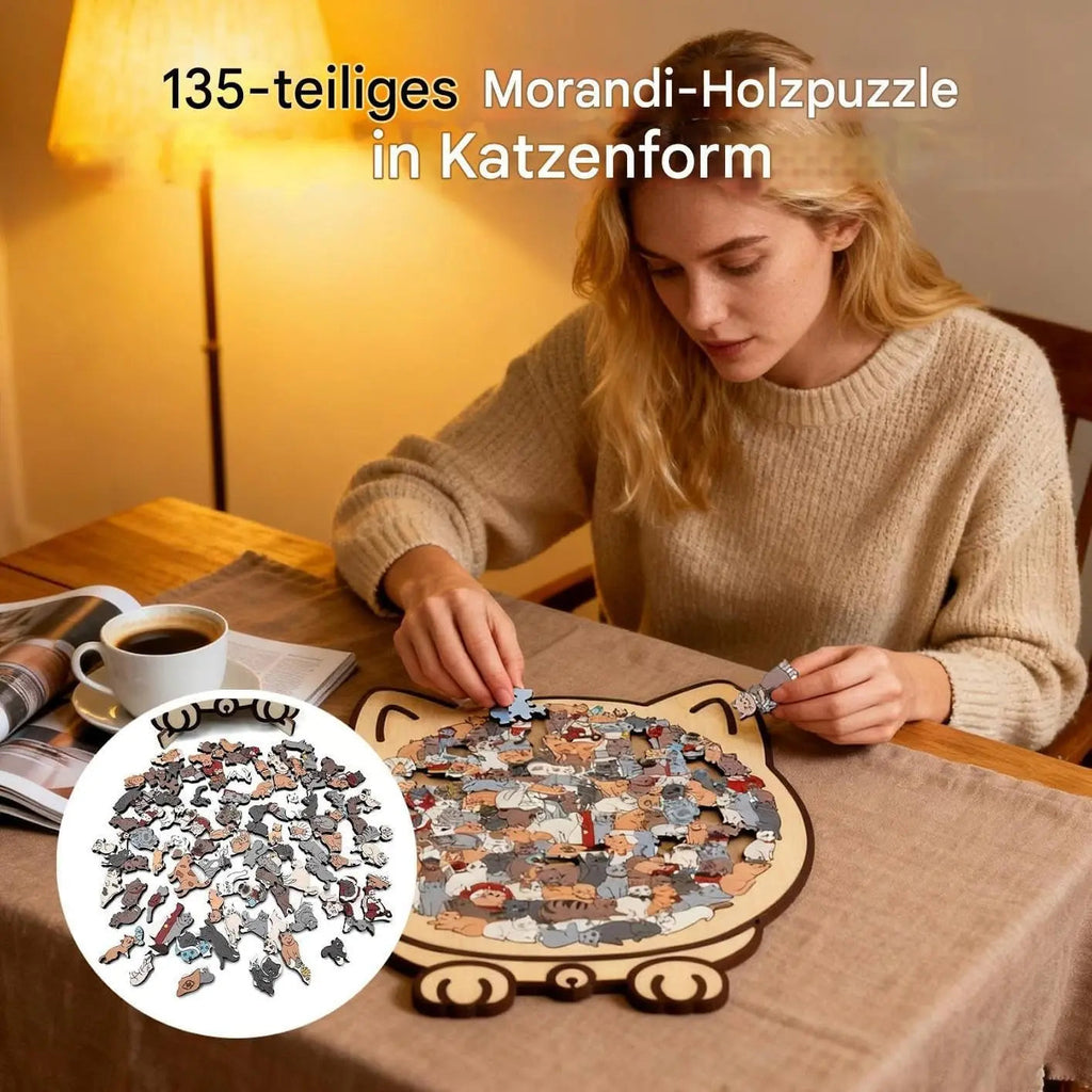 Holz-Katzenpuzzle, 135 Teile – Dekoratives Puzzle