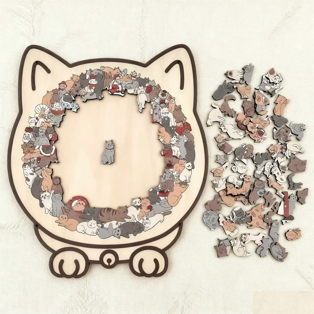 Holz-Katzenpuzzle, 135 Teile – Dekoratives Puzzle