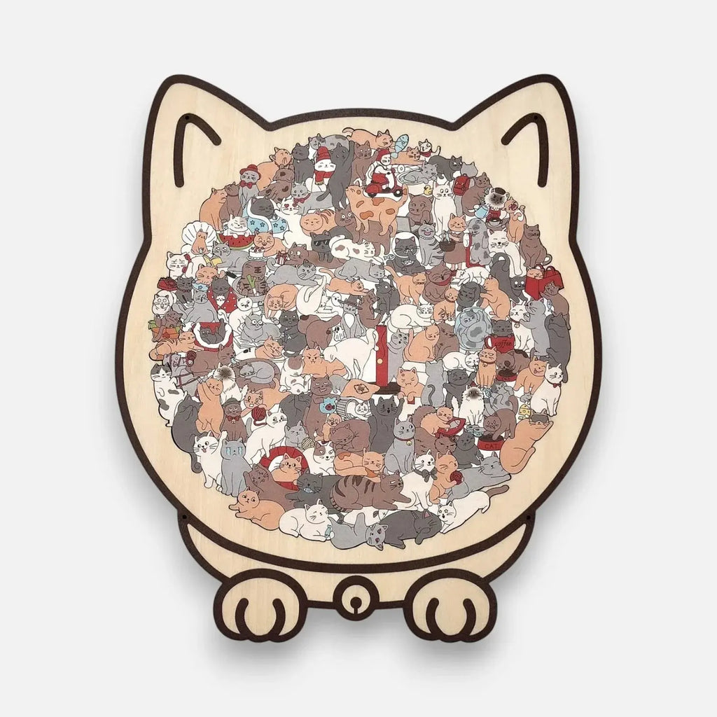 Holz-Katzenpuzzle, 135 Teile – Dekoratives Puzzle