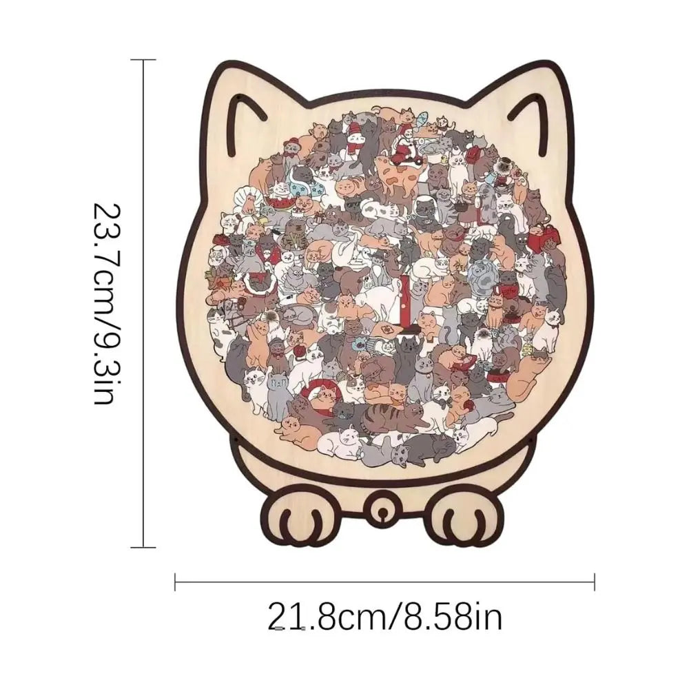 Holz-Katzenpuzzle, 135 Teile – Dekoratives Puzzle