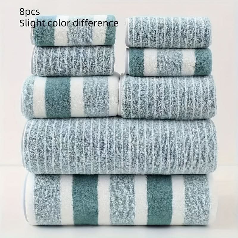 Spa Lovers Eight-Piece Coral Bath Towel Set — Ultra-Soft, Absorbent