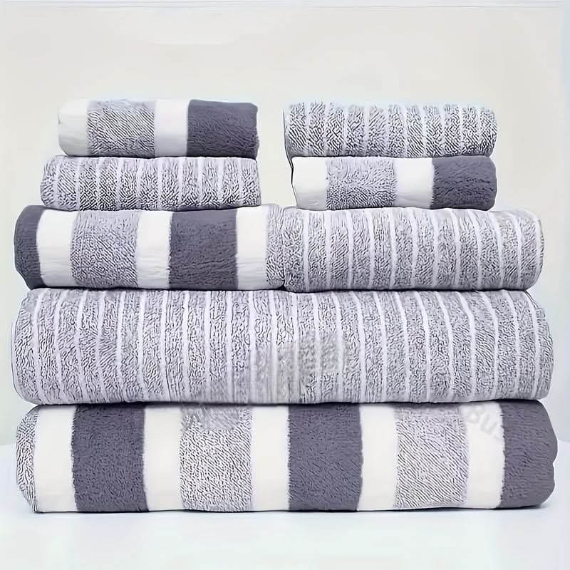 Spa Lovers Eight-Piece Coral Bath Towel Set — Ultra-Soft, Absorbent