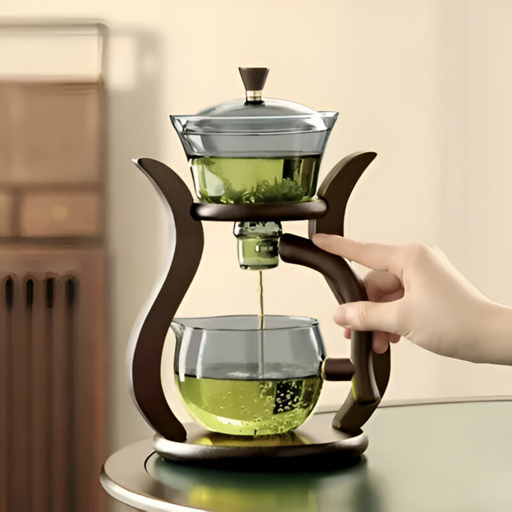 Ceainic din sticlă de 600ml — filtru magnetic pentru ceai cu scurgere