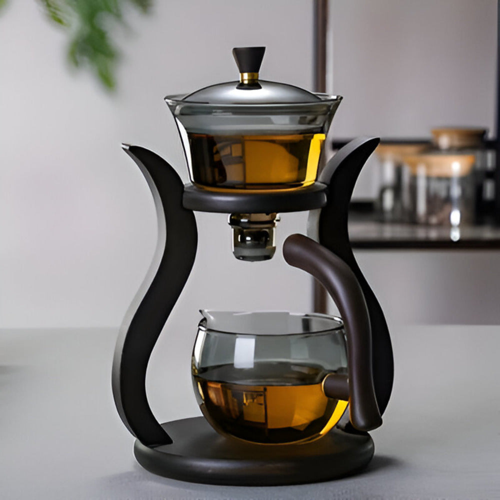 Ceainic din sticlă de 600ml — filtru magnetic pentru ceai cu scurgere