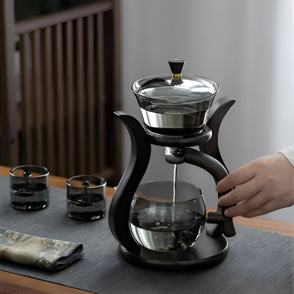 Ceainic din sticlă de 600ml — filtru magnetic pentru ceai cu scurgere
