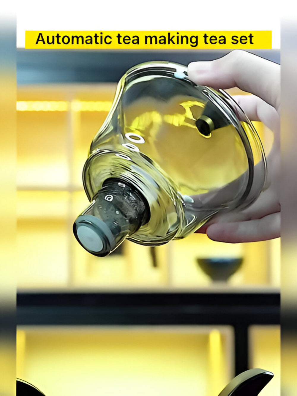 Ceainic din sticlă de 600ml — filtru magnetic pentru ceai cu scurgere
