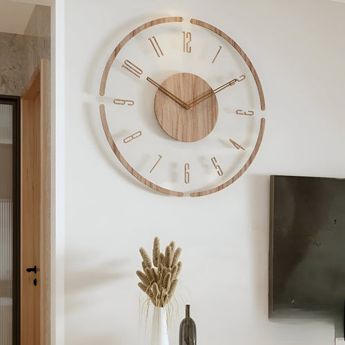 30-35cm Wood & Acrylic Wall Clock — Silent Movement