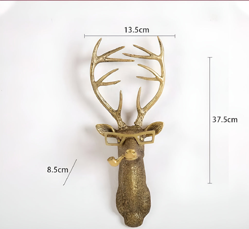 Gancho de parede com cabeça de animal dourada — Cabide de resina