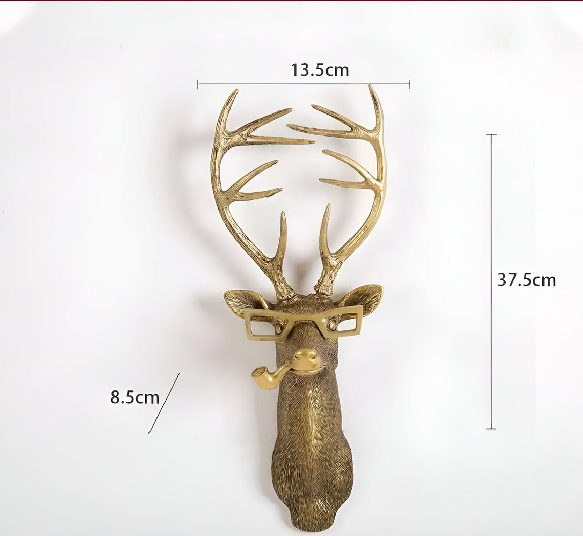 Gancho de parede com cabeça de animal dourada — Cabide de resina