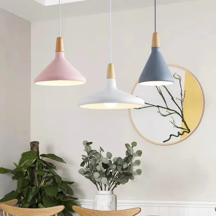Lumiere Macaron-Inspired Conical Metal Pendant Light