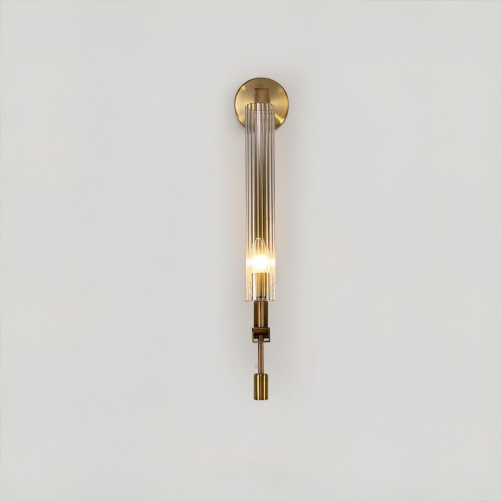 Aurelo Wall Lamp – Edison Ribbed Glass Cylinders, Copper Finish Base