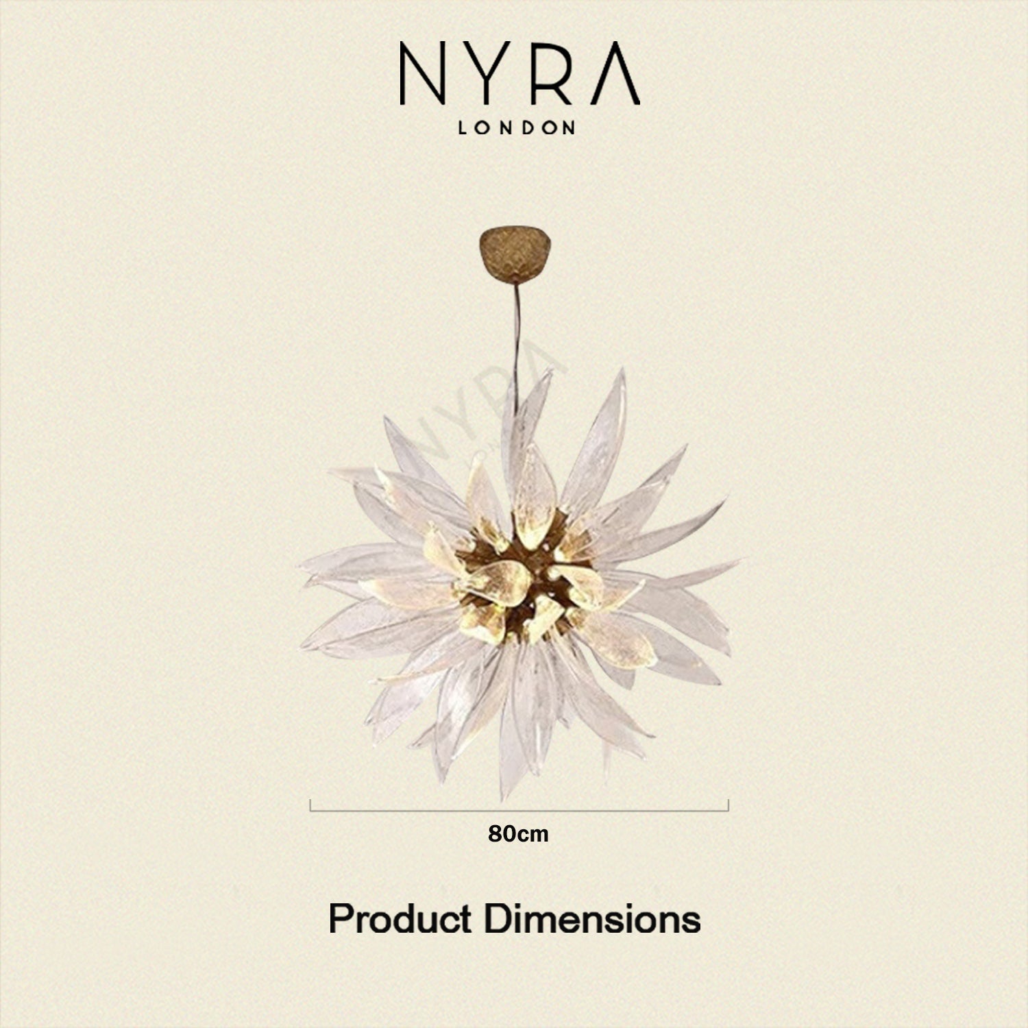 Liora Bloom Sunflower Glass Chandelier — Copper Frame, Integrated LED Lighting